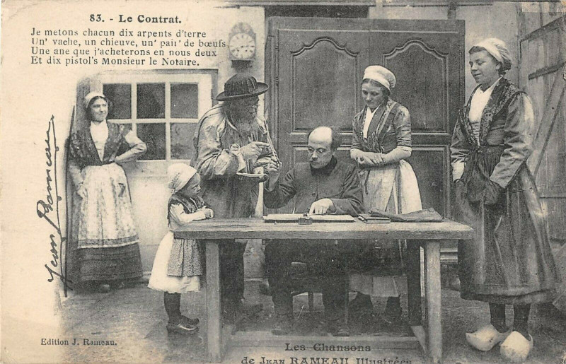 Carte postale ancienne Les Chansons De Jean Rameau Le Contrat