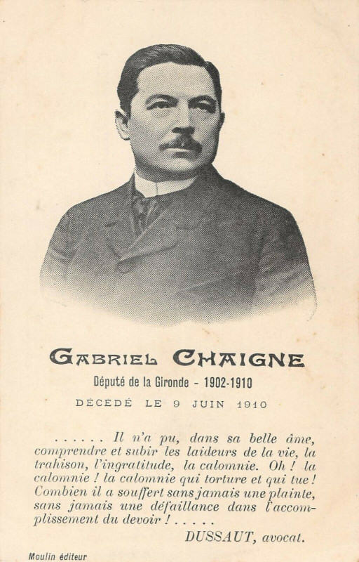 Carte postale ancienne Gabriel Chaigne Depute De La Gironde Politique