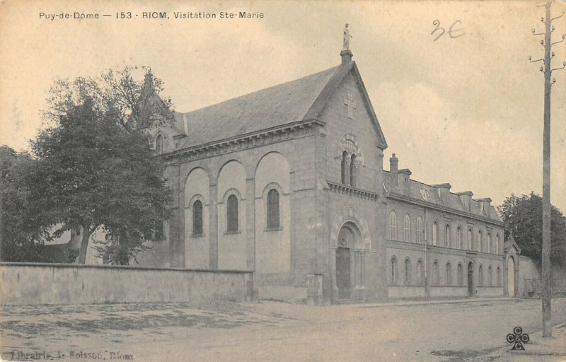 Carte postale ancienne Riom Visitation Sainte-Marie à Riom