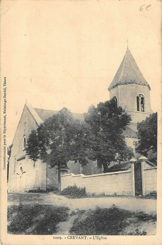 Carte postale ancienne Crevant Eglise