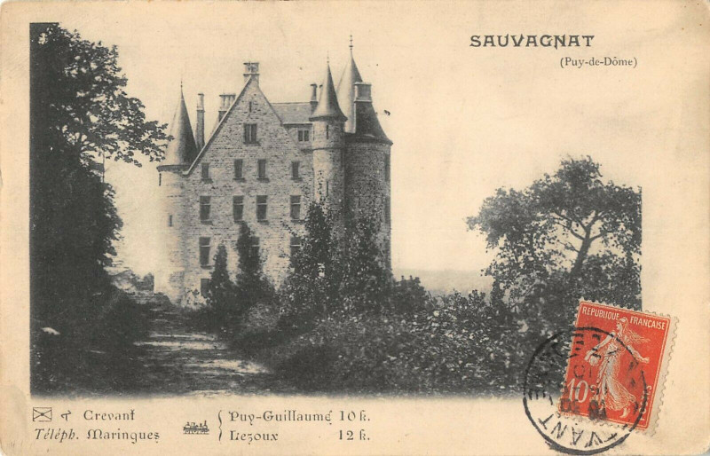 Carte postale ancienne Sauvagnat Puy De Dome à Sauvagnat