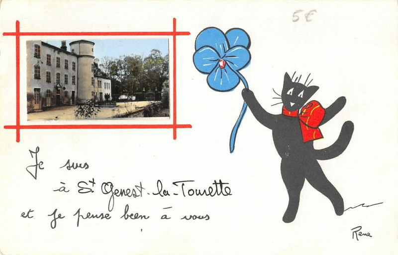 Carte postale ancienne Je Suis A Saint Genest La Tourette