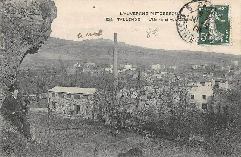Carte postale ancienne Tallende Usine Et Vue Generale à Tallende