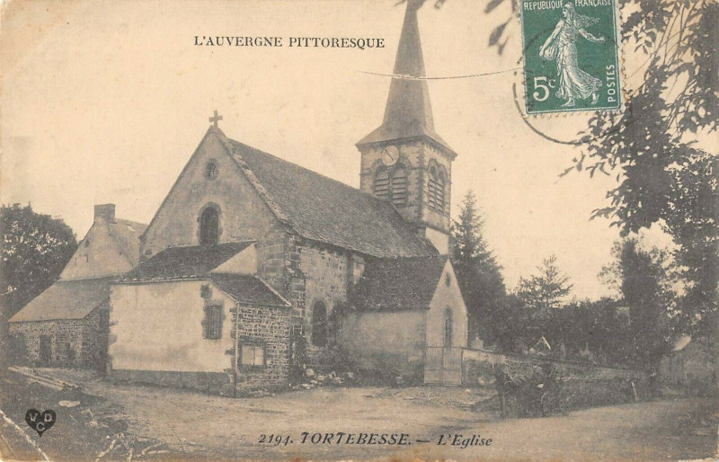 Carte postale ancienne Tortebesse Eglise à Tortebesse