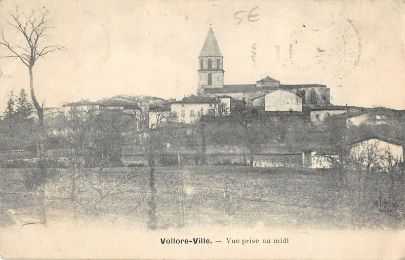 Carte postale ancienne Vollore Ville Vue Prise Au Midi à Ris