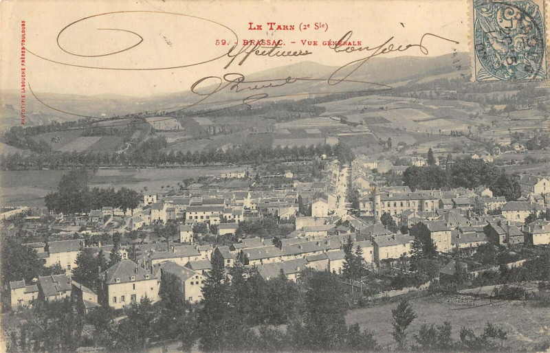 Carte postale ancienne Brassac Vue Generale à Brassac