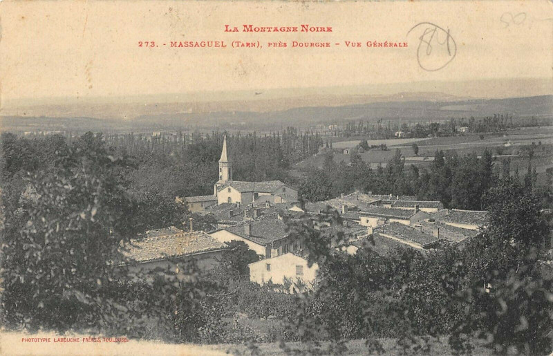 Carte postale ancienne Massaguel Vue Generale à Massaguel