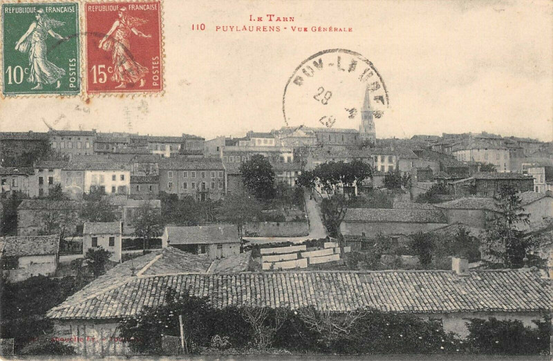 Carte postale ancienne Puylaurens Vue Generale à Puylaurens