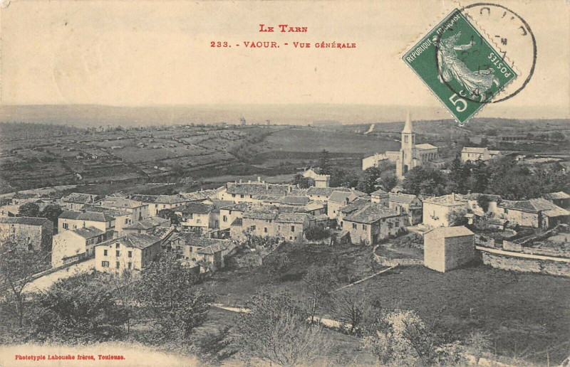 Carte postale ancienne Vaour Vue Generale à Vaour