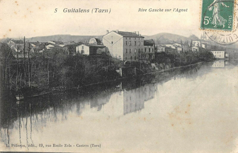 Carte postale ancienne Guitalens Rive Gauche Sur De L'Agout
