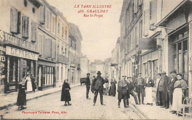 Carte postale ancienne Graulhet Rue Saint Projet à Graulhet