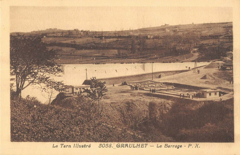 Carte postale ancienne Graulhet Le Barrage à Graulhet