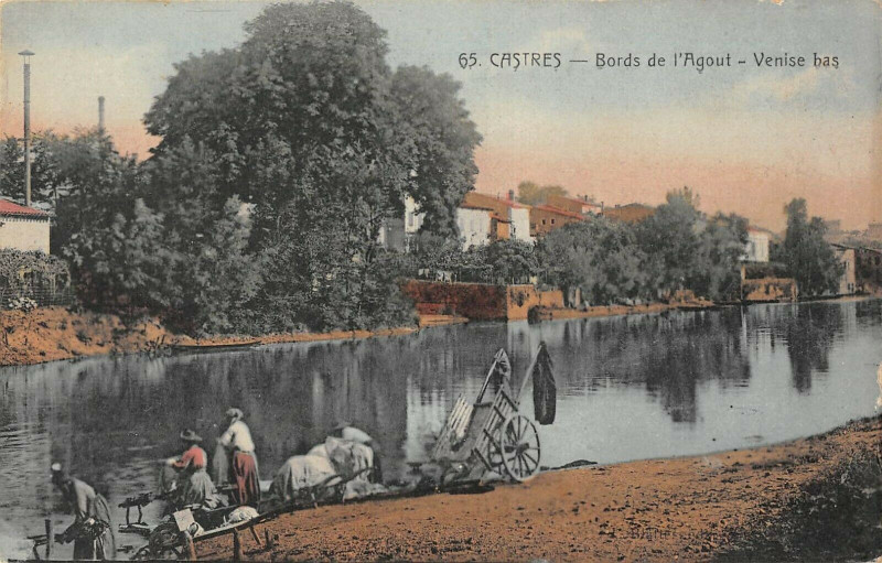 Carte postale ancienne Castres Bords De L'Agout Venise Bas à Castres