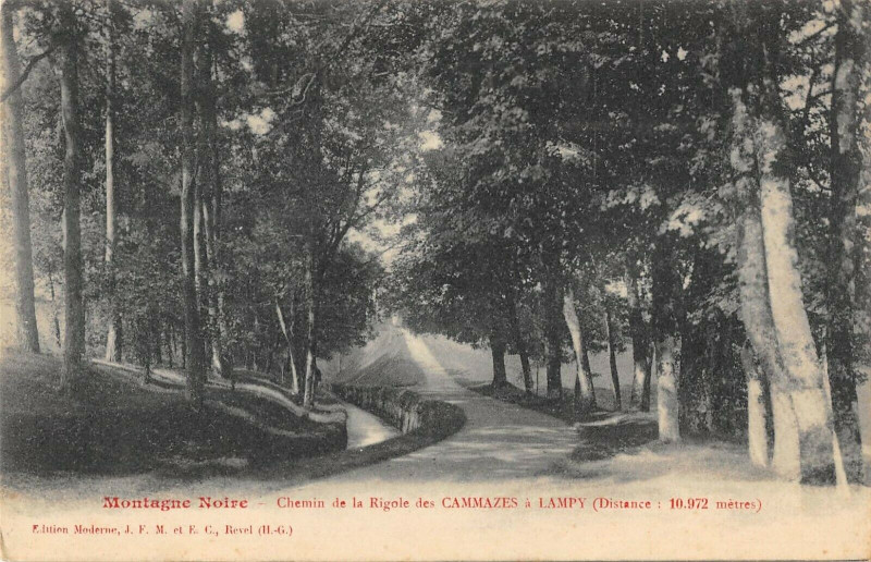 Carte postale ancienne Chemin De La Rigole Des Cammazes A Lampy