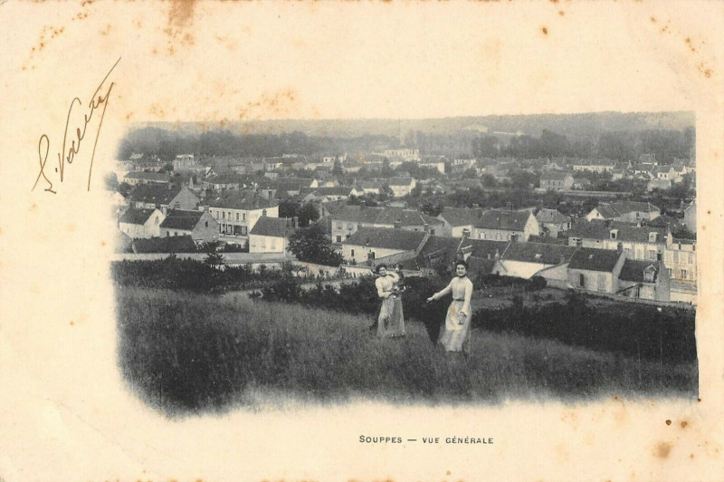 Carte postale ancienne Souppes Vue Generale
