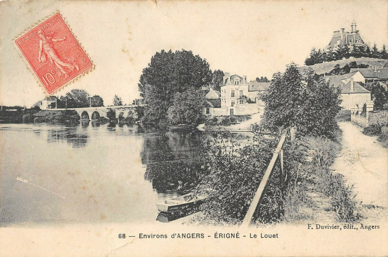 Carte postale ancienne Environs D'Angers Erigne Le Louet à Angers