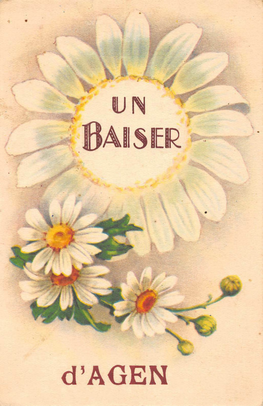 Carte postale ancienne Agen Un Baiser D'Agen à Agen