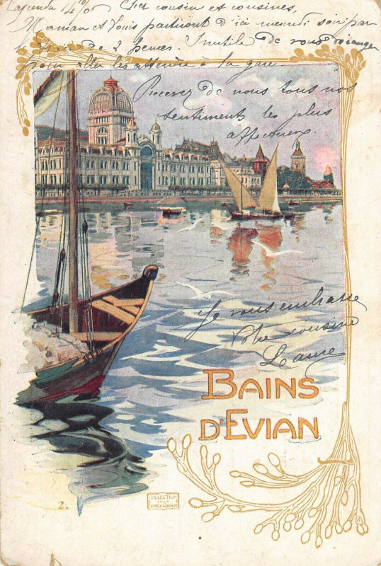 Carte postale ancienne Haute-Savoie Evian-les-Bains illustration à Évian-les-Bains