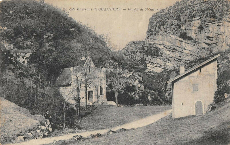 Carte postale ancienne Env.chambery Gorges De Saint-Saturnin