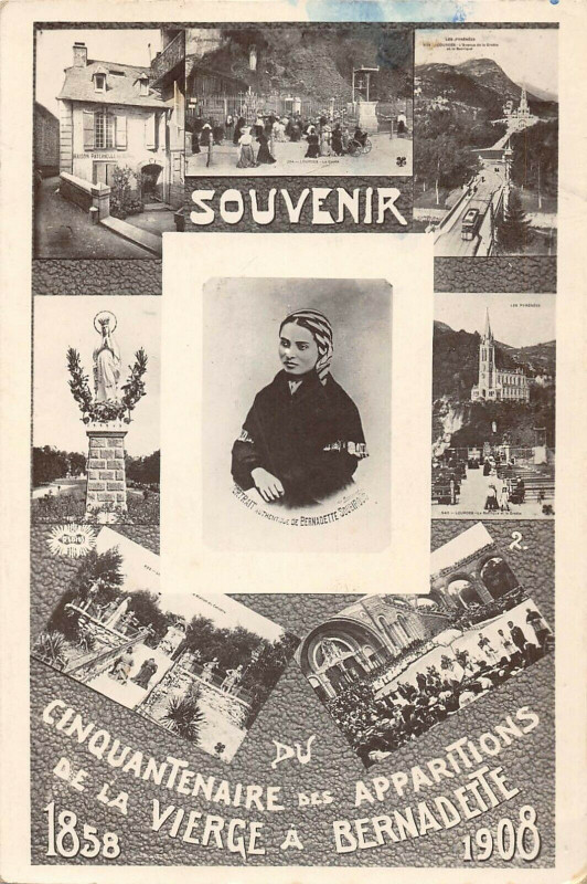 Carte postale ancienne Souvenir Du Cinquantenaire Des Apparitions De La Vierge A Bernadette