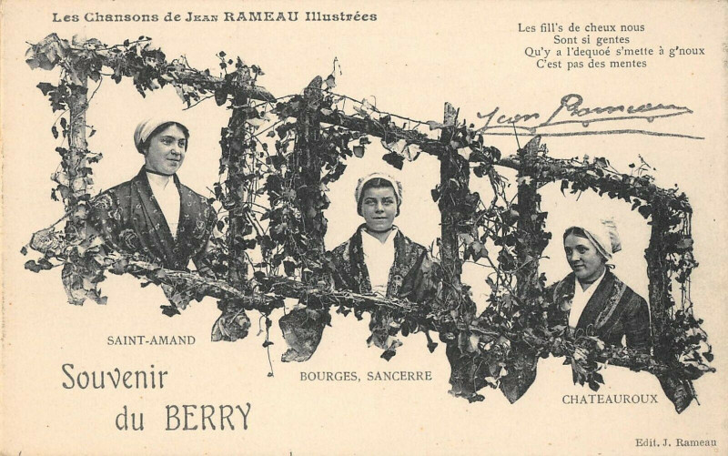 Carte postale ancienne Souvenir Du Berry Jean Rameau