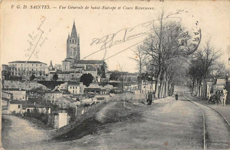 Carte postale ancienne Saintes Vue Generale De St Eutrope Cours Reverseaux à Saintes