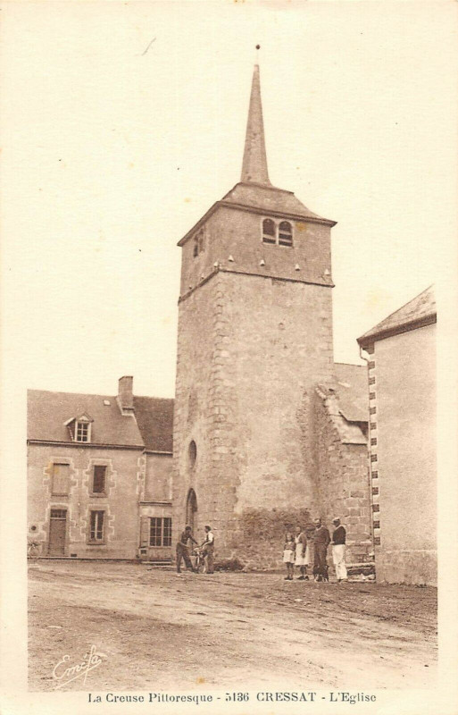 Carte postale ancienne Cressat Eglise (cliché pas courant à Cressat