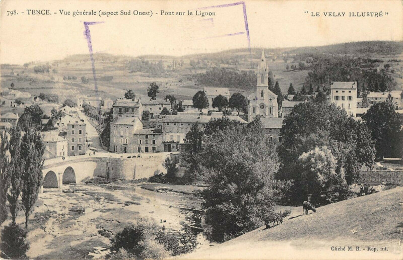 Carte postale ancienne Tence Vue Generale Aspect Sud Ouest à Tence