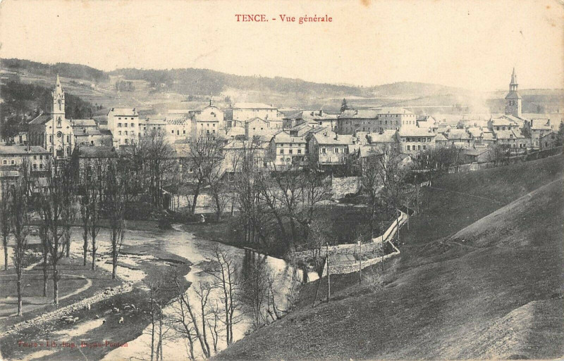 Carte postale ancienne Tence Vue Generale à Tence