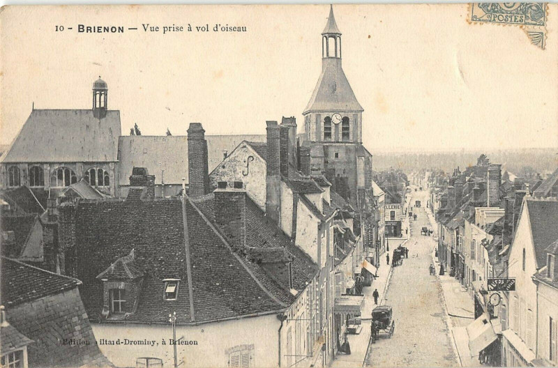 Carte postale ancienne Brienon Vue Prise A Vol D'Oiseau
