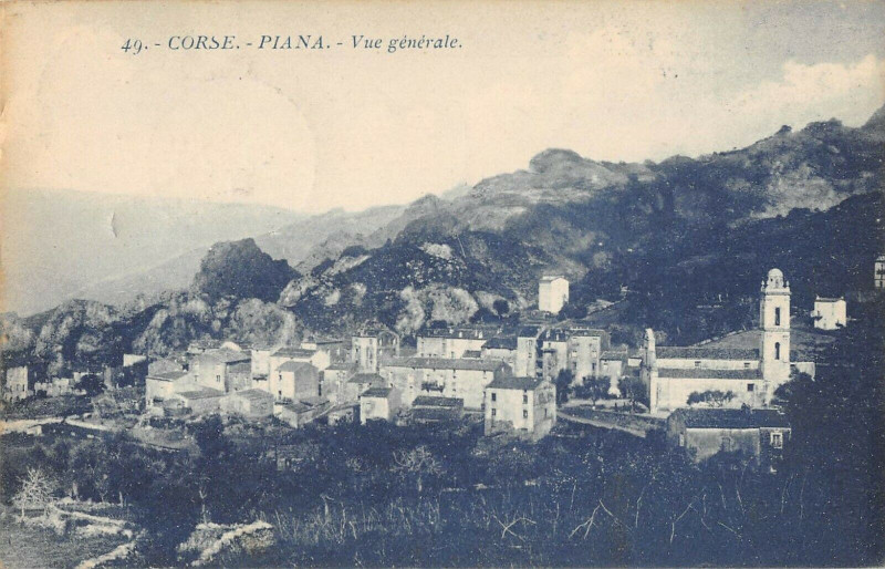 Carte postale ancienne 20 Corse Piana Vue Generale à Piana