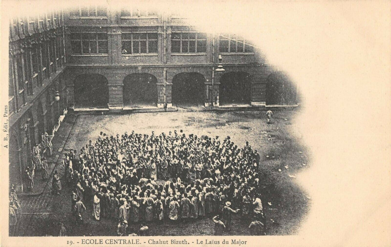 Carte postale ancienne Paris Ecole Centrale Chahut Bizuth Le Laius Du Major à Paris