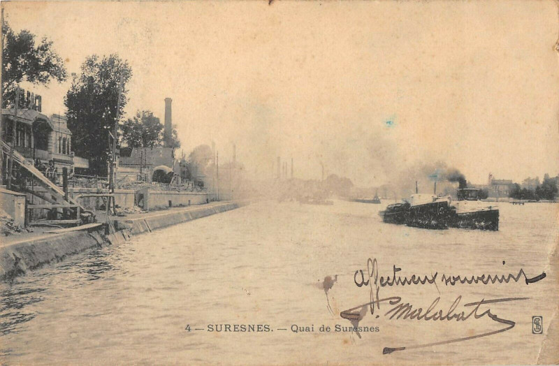 Carte postale ancienne Suresnes Quai De Suresnes à Suresnes