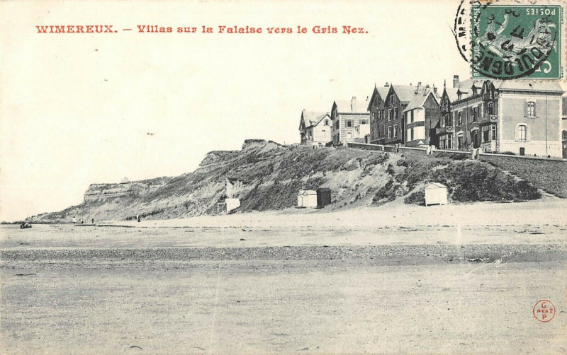 Carte postale ancienne Wimereux Villas Sur La Falaise Vers Le Gris Nez à Wimereux