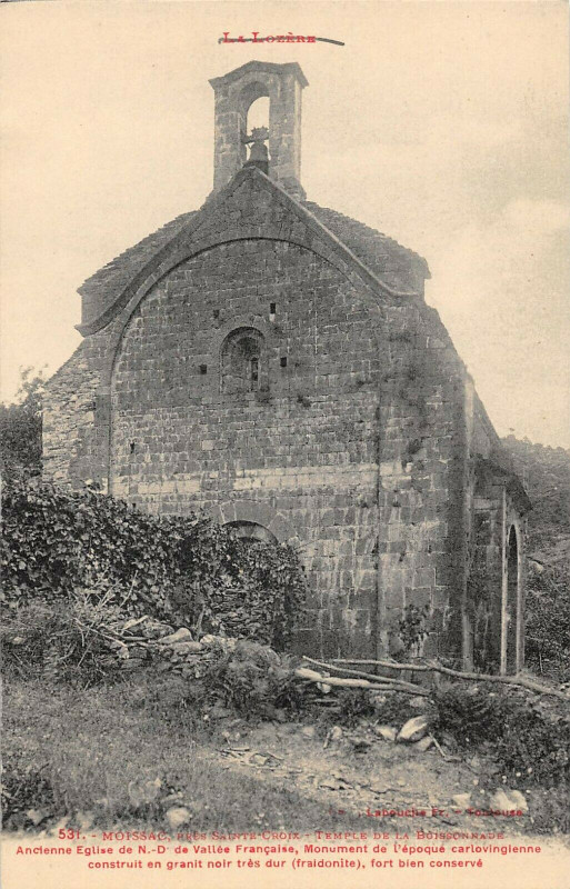 Carte postale ancienne La Lozere Moissac Temple De La Boissonnade