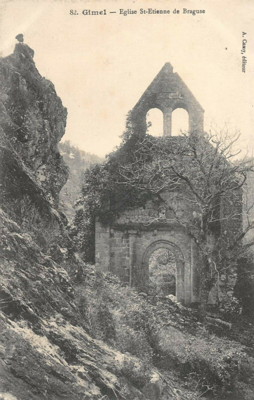 Carte postale ancienne Gimel Eglise Saint-Etienne De Braguse