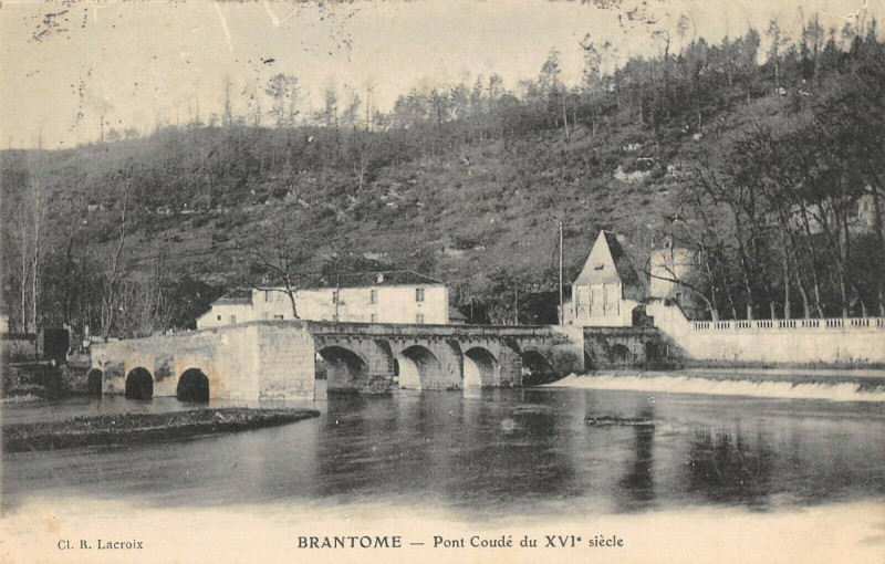 Carte postale ancienne Brantome Pont Coude