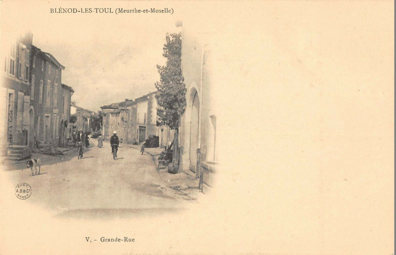 Carte postale ancienne Blenod Les Toul Grande Rue (dos non divisé) à Toul