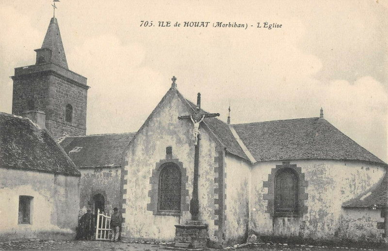 Carte postale ancienne Ile De Houat Eglise