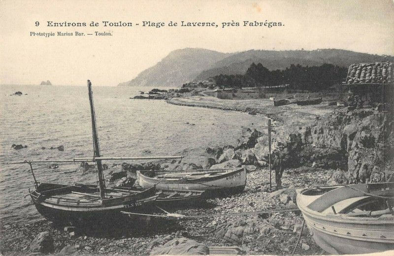 Carte postale ancienne Environs De Toulon Plage De Laverne Pres Fabregas à Toulon