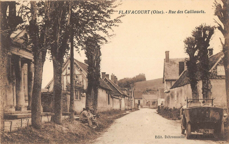 Carte postale ancienne Flavacourt Rue Des Caillouets (cliché pas courant à Flavacourt