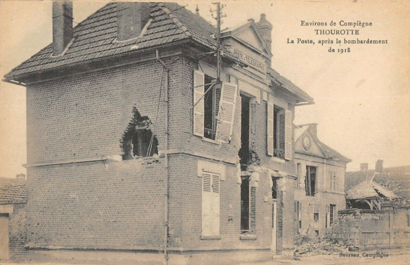 Carte postale ancienne Env.de Compiegne Thourotte La Poste à Compiègne