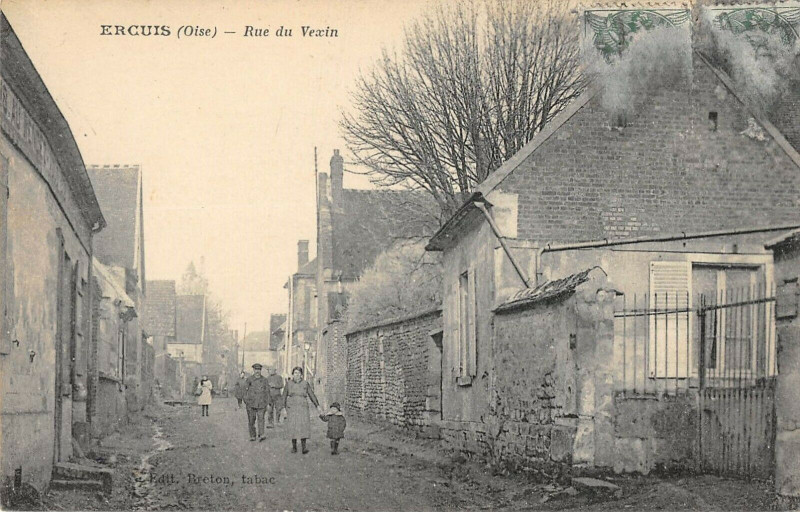 Carte postale ancienne Ercuis Rue Du Vexin à Ercuis