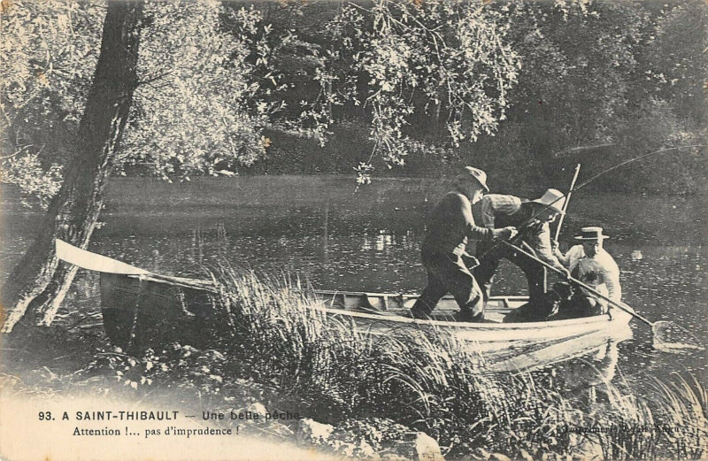 Carte postale ancienne Saint Thibault Une Belle Peche à Saint-Thibault