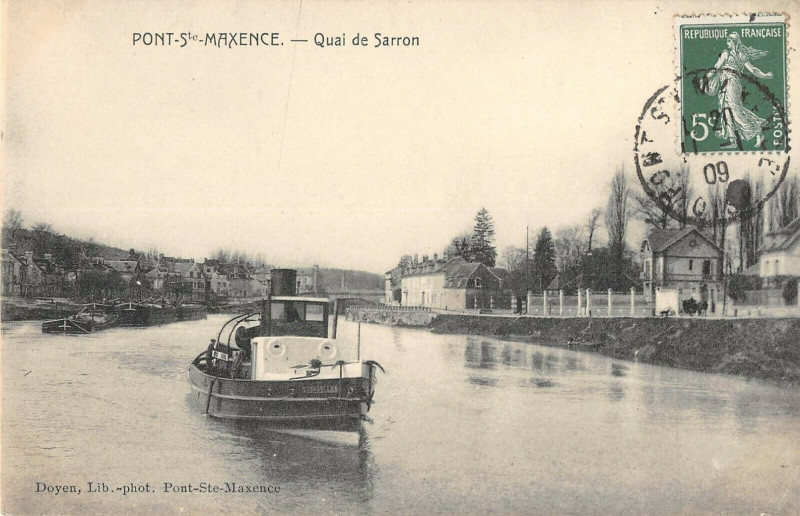Carte postale ancienne Pont Sainte Maxence Quai De Sarron à Pont-Sainte-Maxence