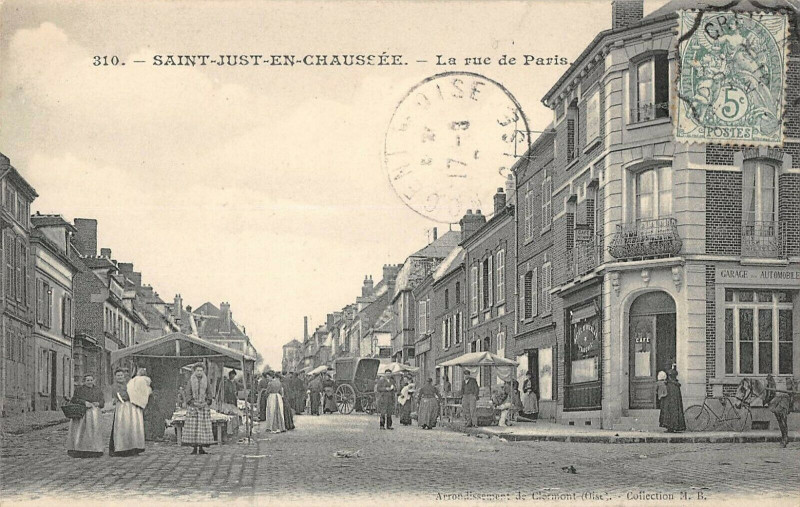 Carte postale ancienne Saint Just En Chaussee La Rue De Paris