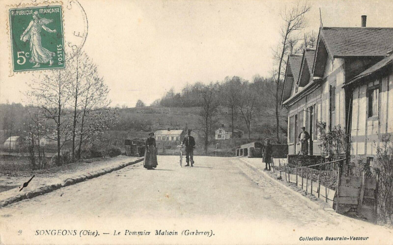 Carte postale ancienne Songeons Le Pommier Malsoin Gerberoy à Songeons