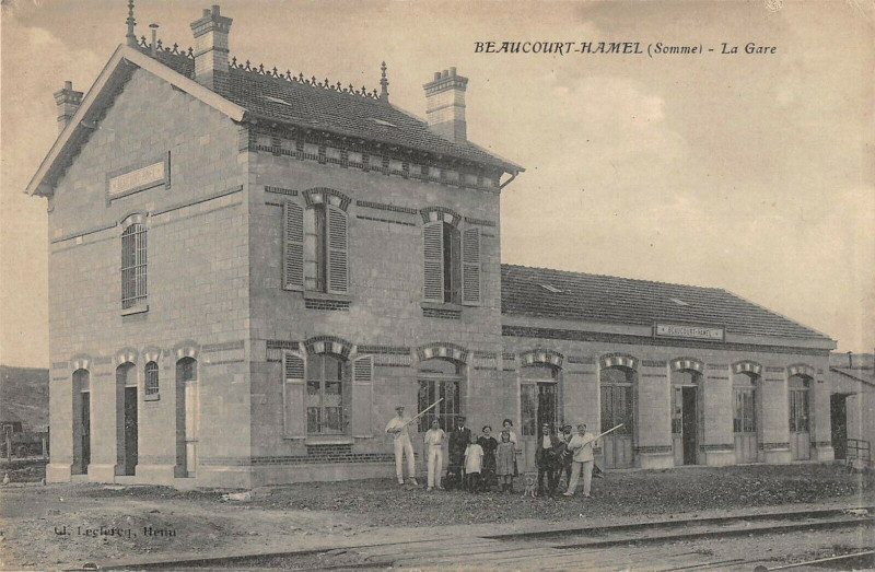 Carte postale ancienne Beaucourt-Hamel - La Gare à Beaumont-Hamel