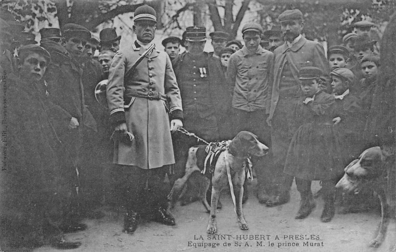 Carte postale ancienne La Saint Hubert A Presles Equipage De S.a.m.le Prince Murat à Presles