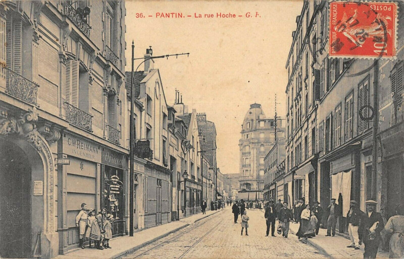 Carte postale ancienne Pantin La Rue Hoche à Pantin